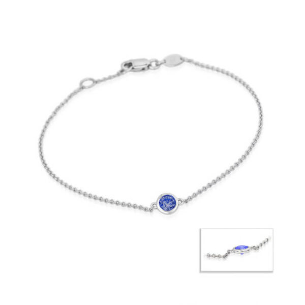 14kt White Gold Bezel Set Open Cable Coloured Gemstone Bracelet