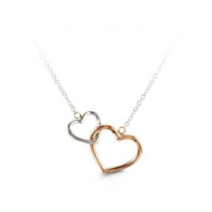 10KT White and Rose Gold Pendant with 10kt White Gold Chain 18’’