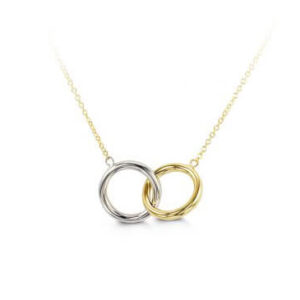 10KT White and Yellow Gold Pendant with 10kt Yellow Gold Chain 18’’
