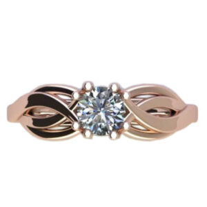 14kt Yellow Gold Diamond Solitaire with Round Brilliant Cut Diamond