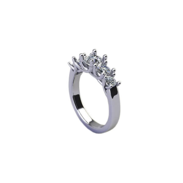 18kt White Gold Prong Set Diamond Band