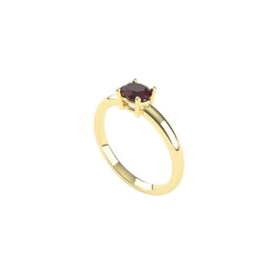 14KT Yellow Gold Horizontal Prong Set Ruby Ring with Oval Shaped Cut Ruby