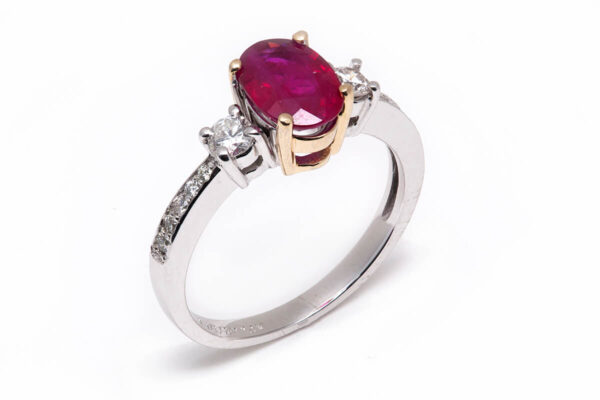 14kt White and Yellow Gold Ruby and Diamond Ring