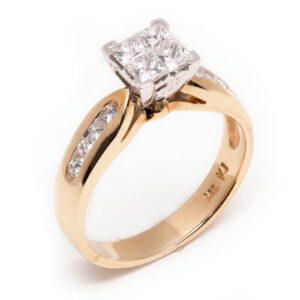 14kt Yellow and White Gold Engagement Ring