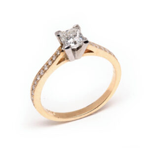 14kt Yellow and White Gold Engagement Ring