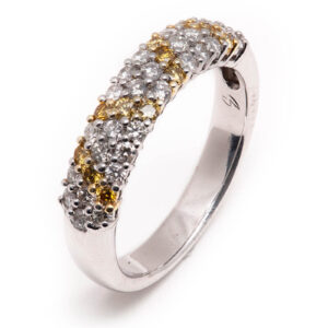 18kt White Gold White and Canary Yellow Diamond Ring