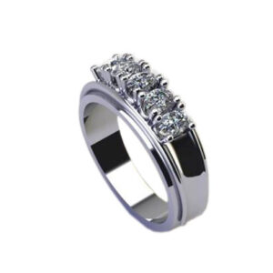 14kt White Gold Prong Set Diamond Ring