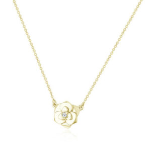 14kt Yellow Gold Flower Diamond Pendant