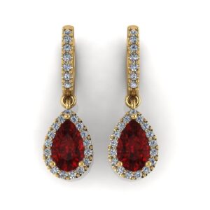 18kt yellow gold ruby and diamond earrings