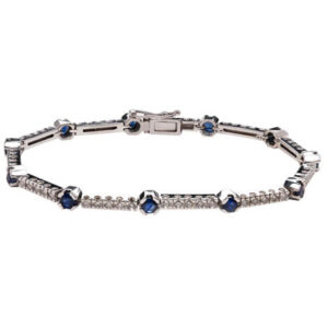 14kt White Gold Diamond and Sapphire Bracelet