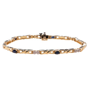 14kt Yellow Gold Diamond and Sapphire Bracelet