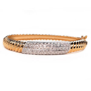 14kt Yellow and White Gold Diamond Bangle