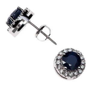 14kt White Gold Sapphire and Diamond Earrings