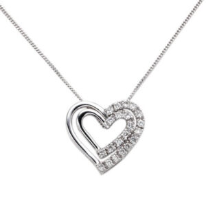 18kt White Gold Pendant with Diamonds on an 14kt White Gold Chain