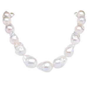 White Baroque Fresh Water Pearl Necklace