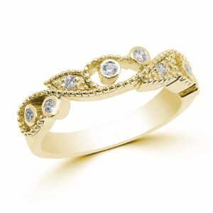 14kt Yellow Gold Milgrain Filigree Diamond Ring