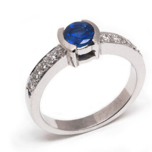 14kt White Gold Sapphire and Diamond Ring