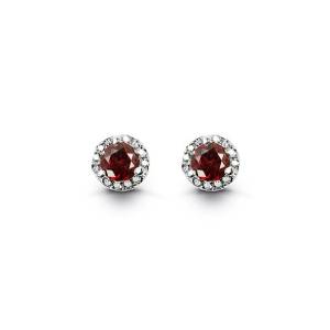 Silver birthstone earrings