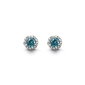 Silver birthstone earrings