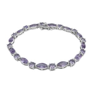 Silver Purple CZ Tennis Bracelet