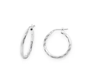 Silver Braided Hoop Earrings