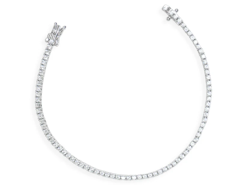 Silver Tennis Bracelet with CZ