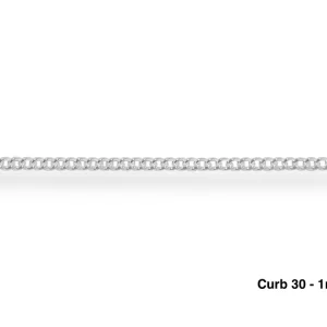 925 sterling silver curb chain 18''
