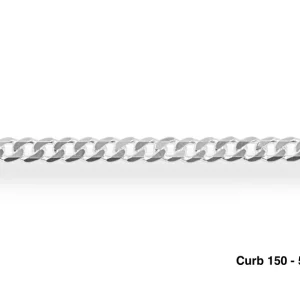 925 silver curb link chain 18''