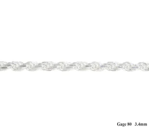 925 sterling silver rope chain 22''