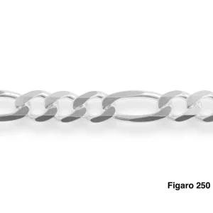 925 Sterling silver Figaro link bracelet